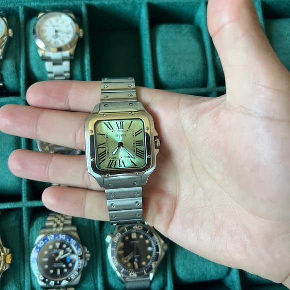 Seiko Mod: Santos Light Green - Picture 3 of 7
